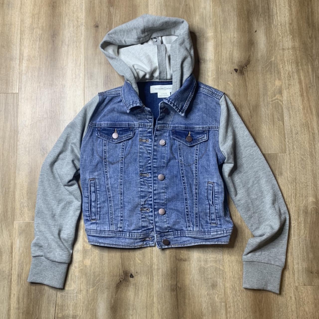 Boys jean clearance jacket with hoodie