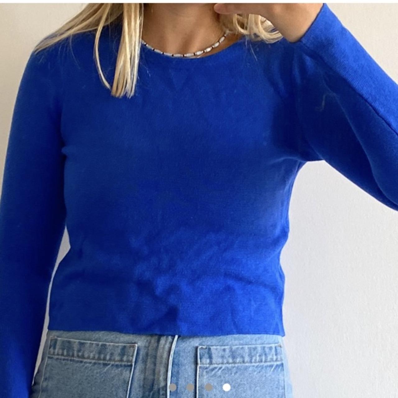 Beautiful Cobalt Blue Sweater Can Be Worn Tucked Depop   P0 