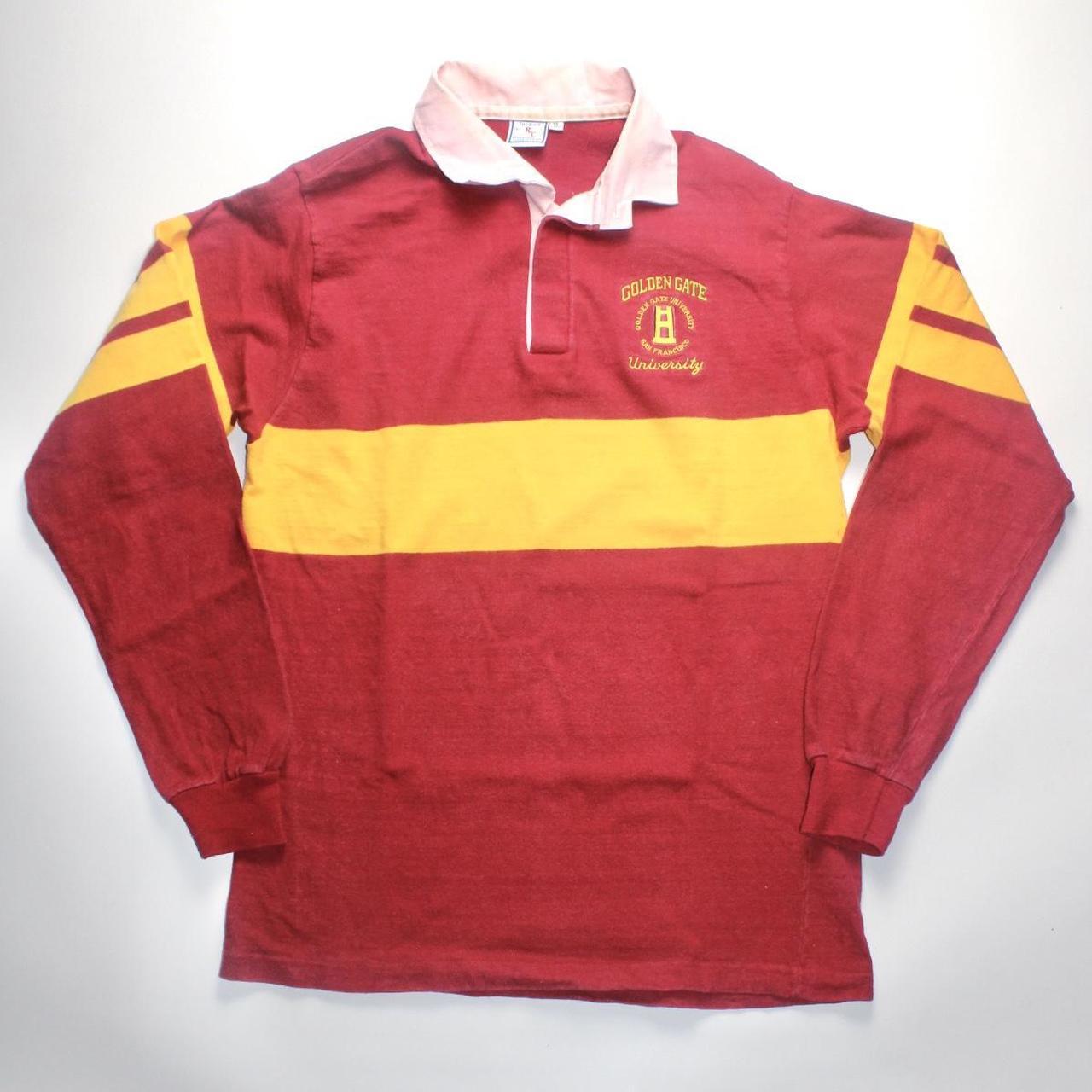 American Vintage Men's Red and Yellow Polo-shirts