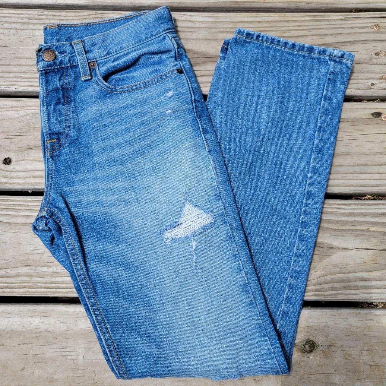 Hollister Slim Straight Torn Denim Jeans The... - Depop