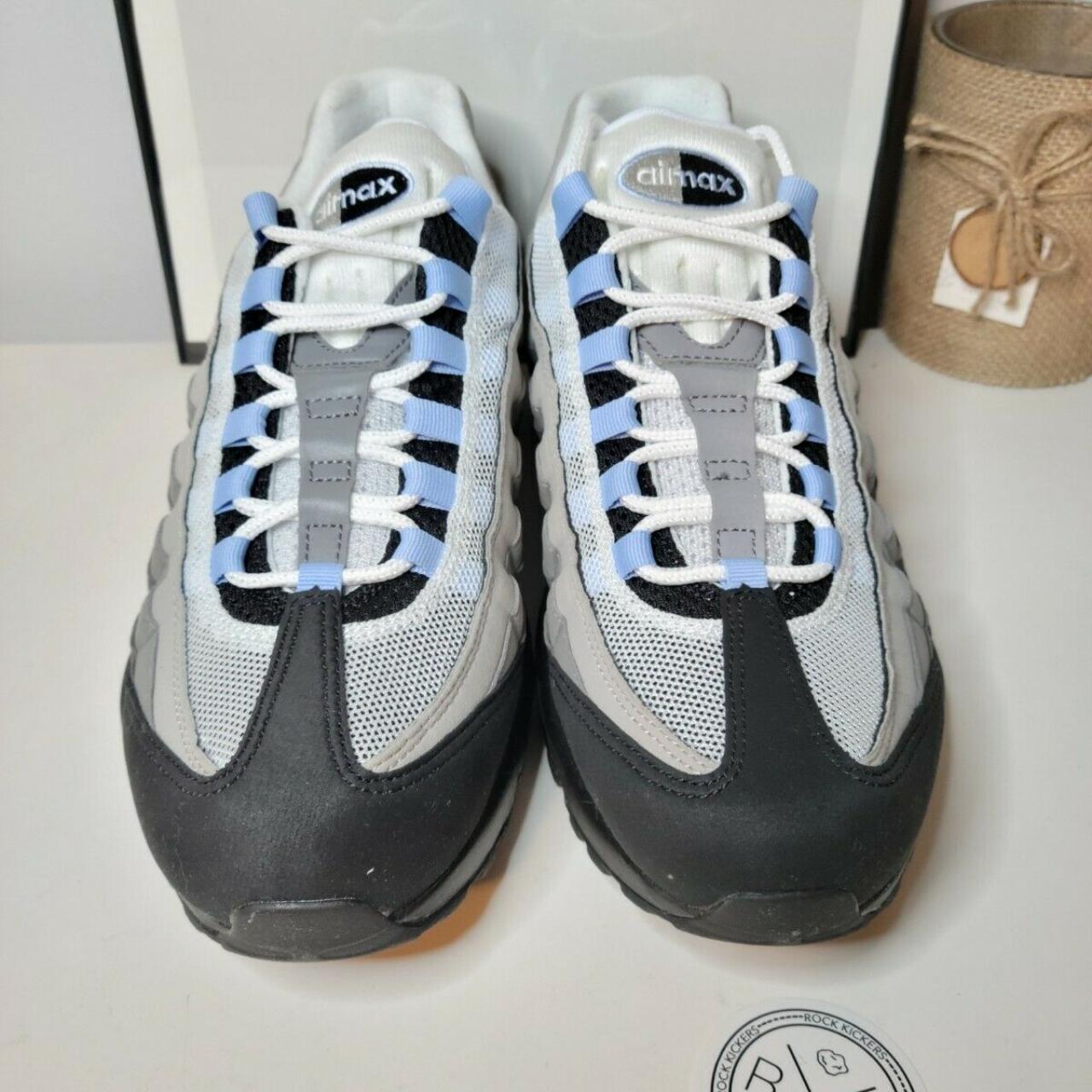 Nike Air Max 95 Aluminum Blue Grey White Black Mens... - Depop