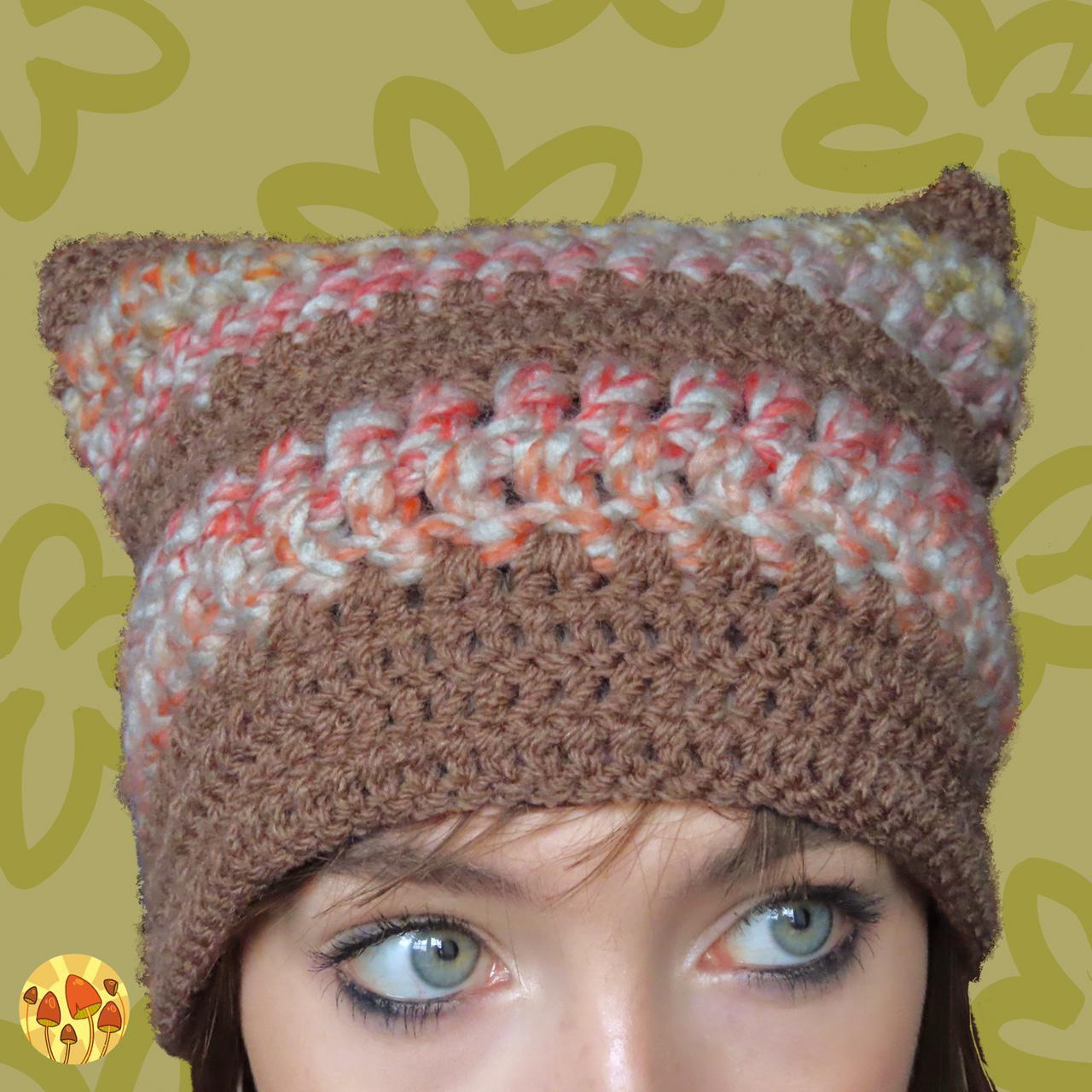 Adorable Y2k crochet striped beanie! Brand new and... Depop