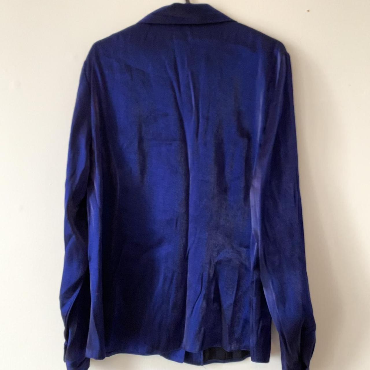 Dark blue / navy long sleeved blouse Size 12 Super... - Depop