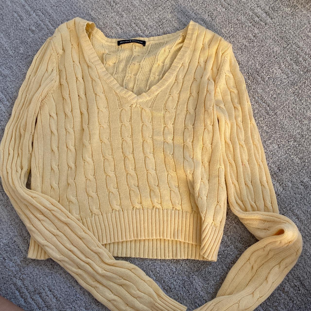 Brandy Melville yellow knit sweater Depop