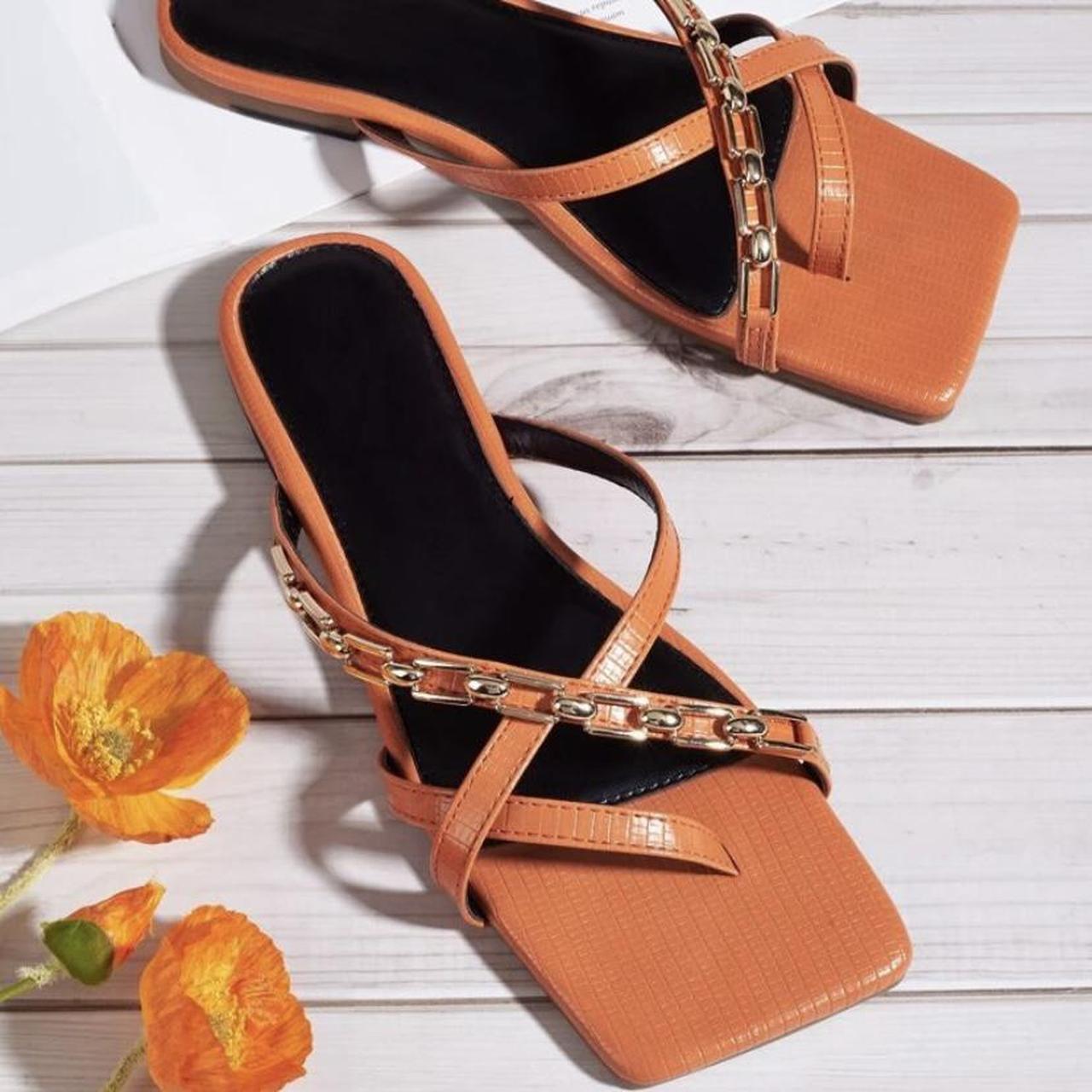 Women Shoes Women Flat Soft Leather Leaf Pattern Sandals Cutout Soft Sole Ladies  Sandals Open Toe Flat Sandals Orange 8 - Walmart.com