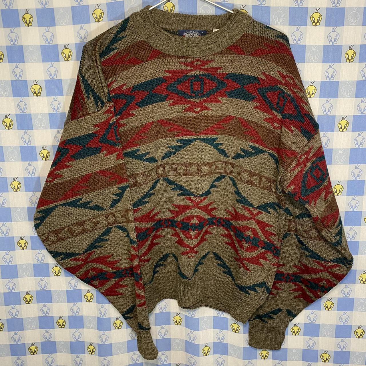 Western Design Vintage Sweater 90s or 80s Knights... - Depop