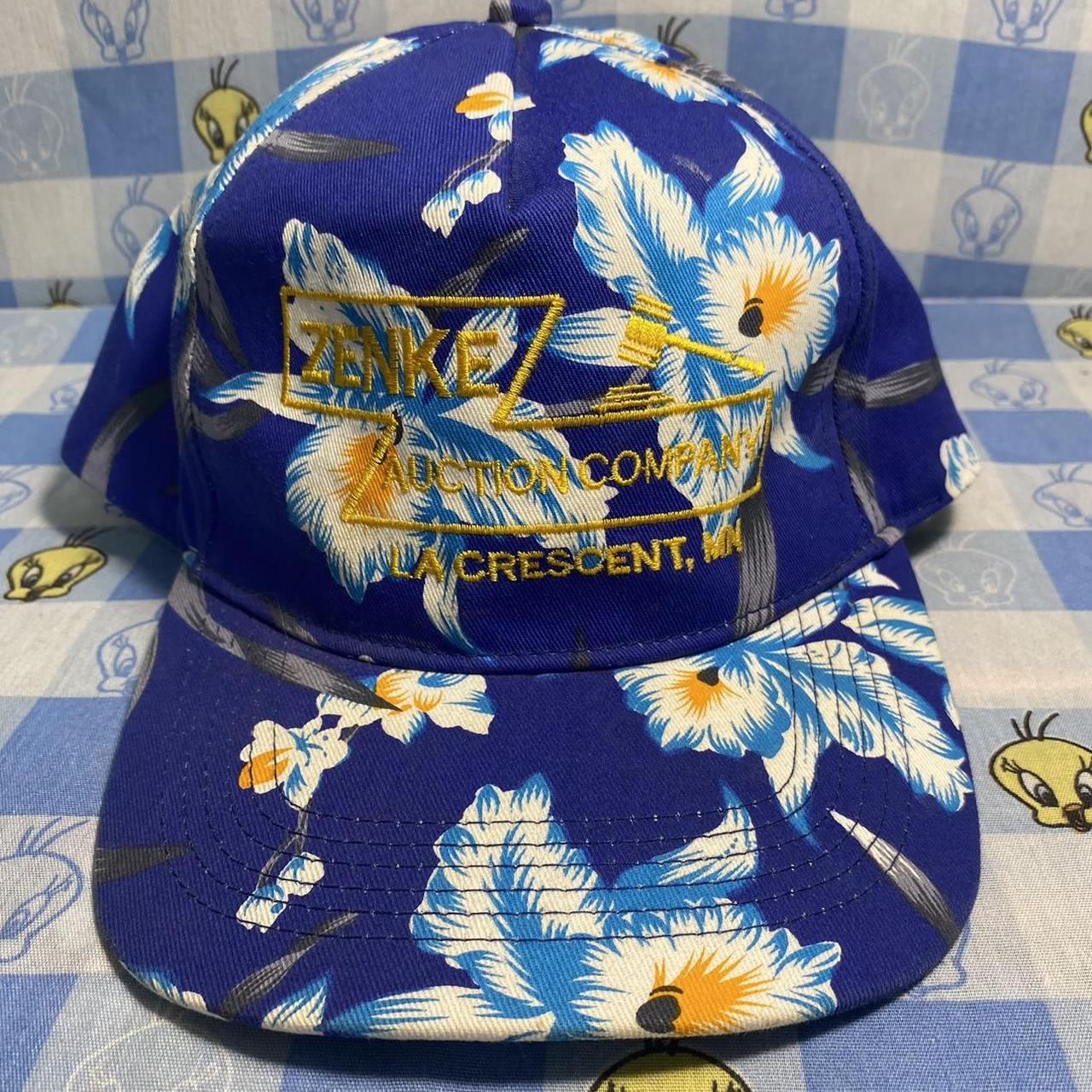 Flower Mountain Men's Blue and Yellow Hat Depop