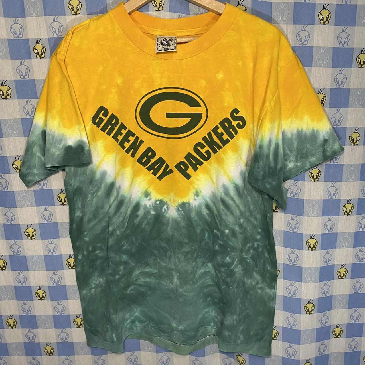 Vintage Green Bay Packers Tie Dye Graphic T - Depop