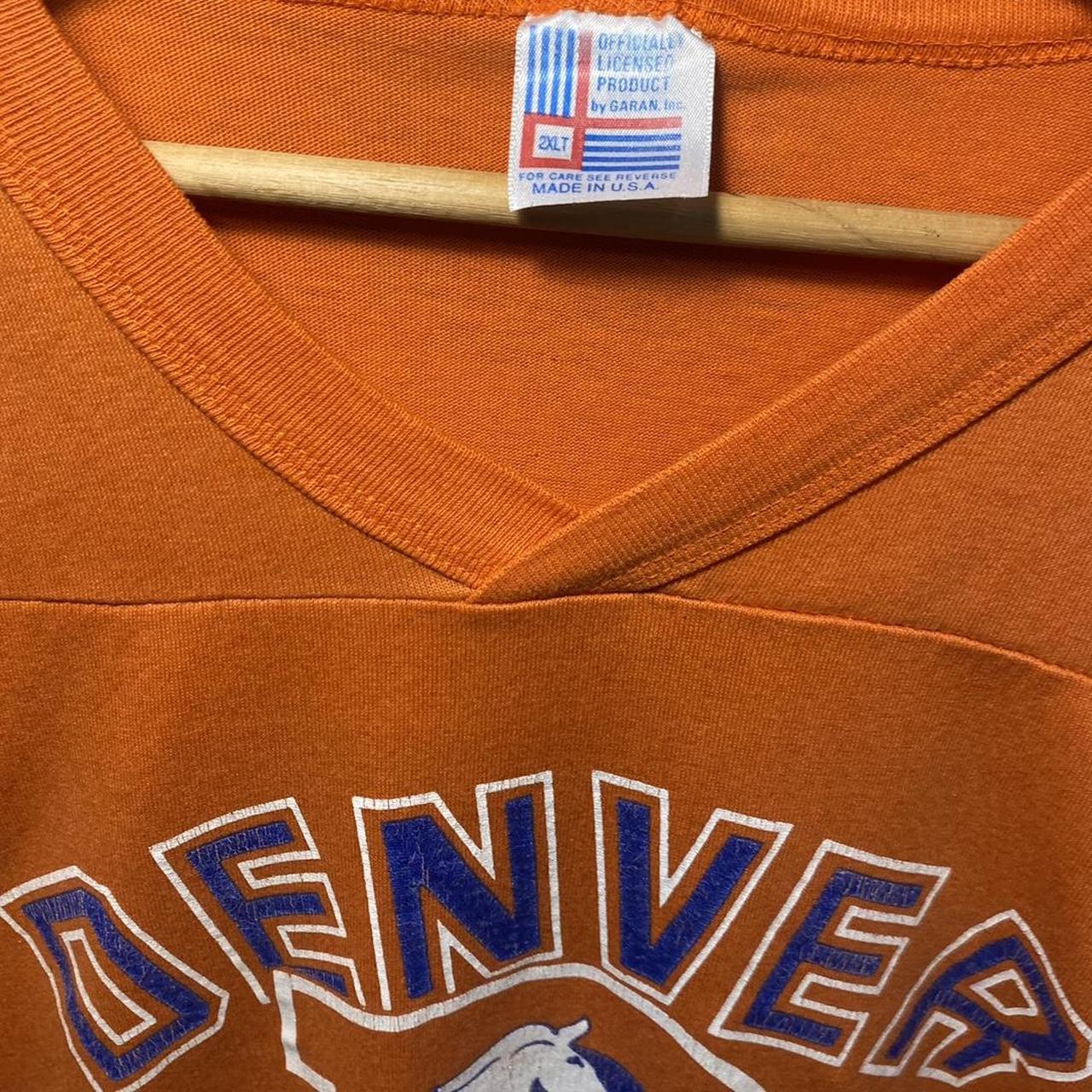 1980s Denver Broncos T-Shirt Sick Orange Old School - Depop