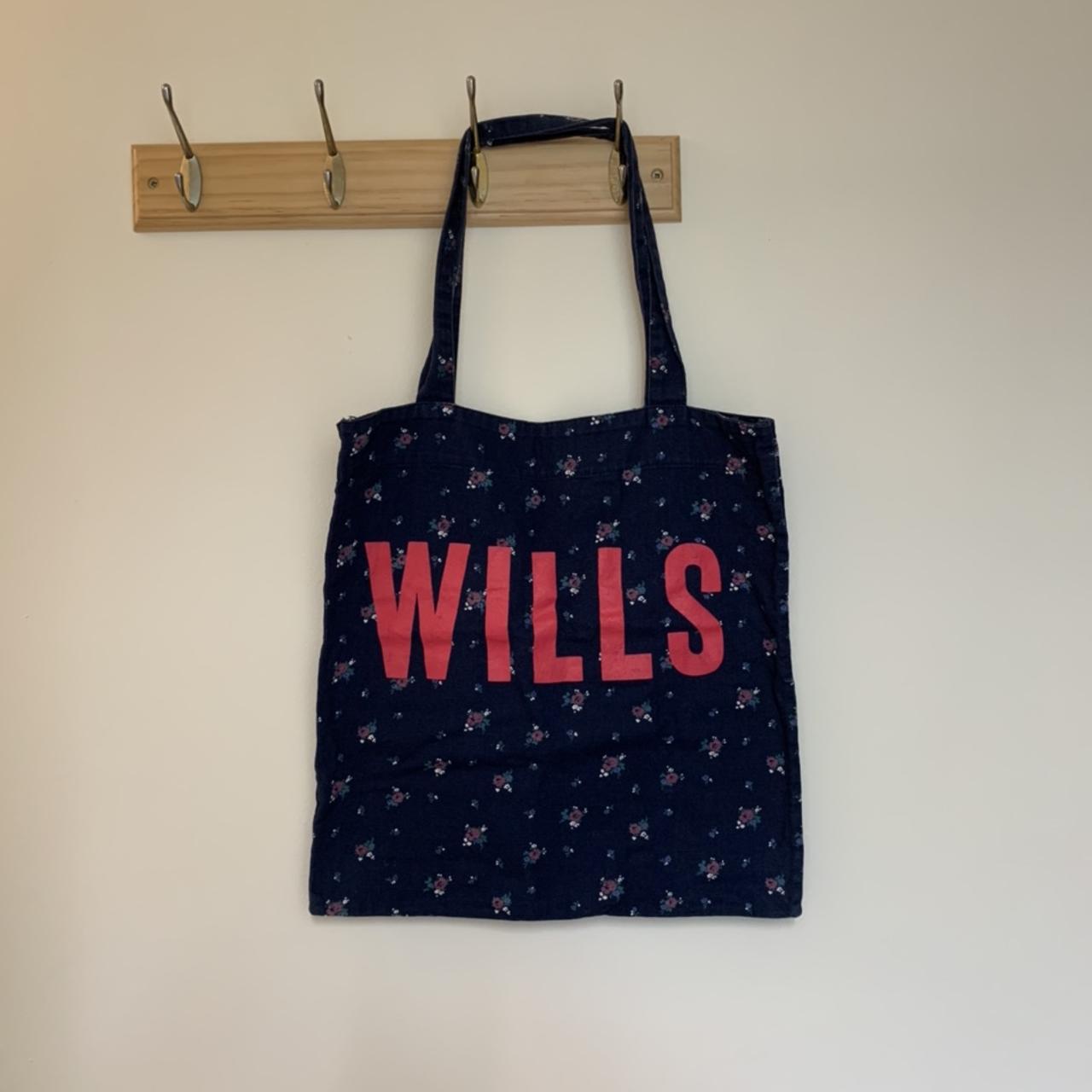 Jack Wills canvas tote bag. Navy with floral... Depop