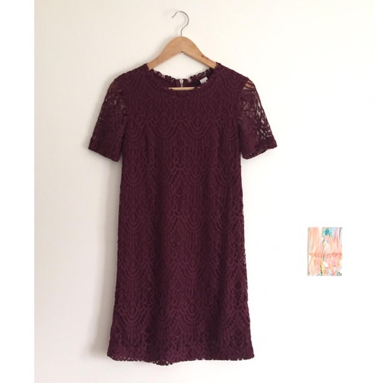 H&m burgundy lace sales dress