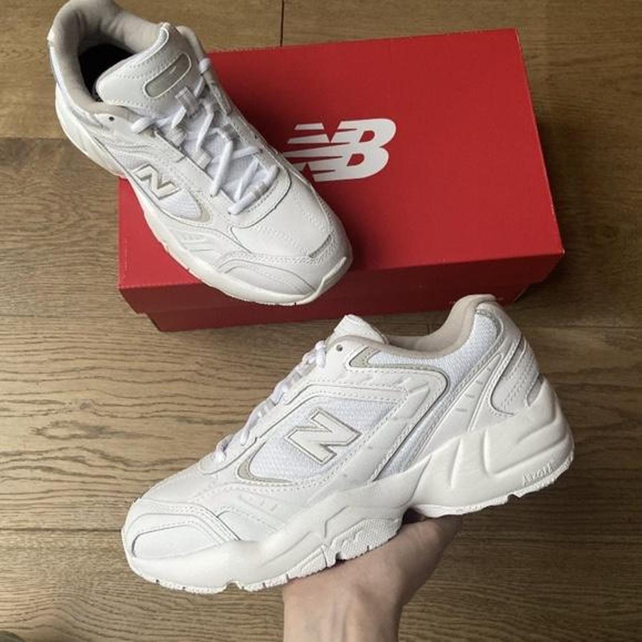 New Balance 452 chunky trainers in white / light... - Depop
