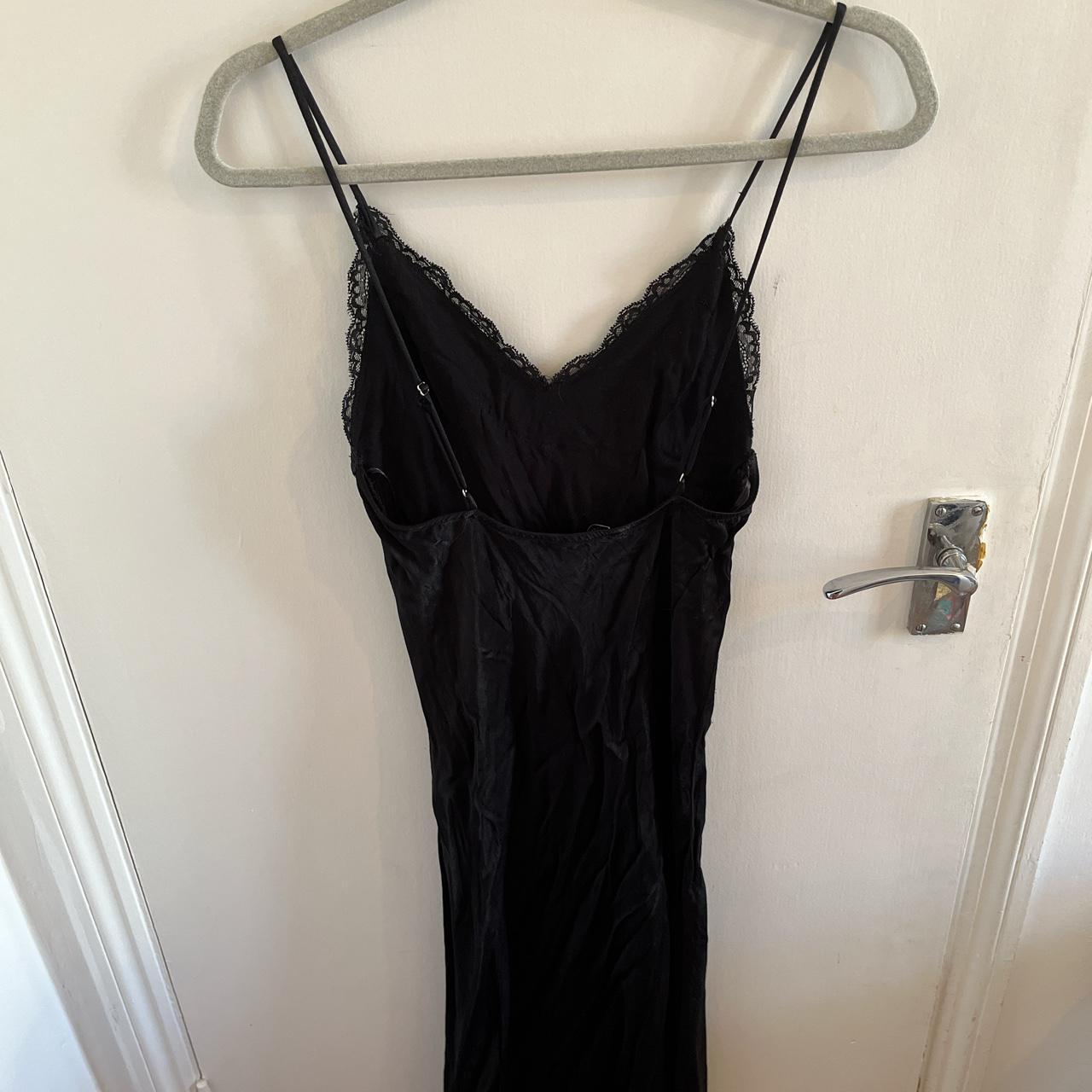 Berska long black satin slip dress. Size medium - Depop
