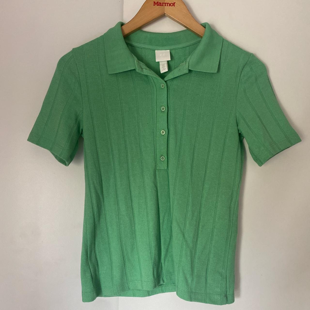 H&M Women's Green Poloshirts Depop