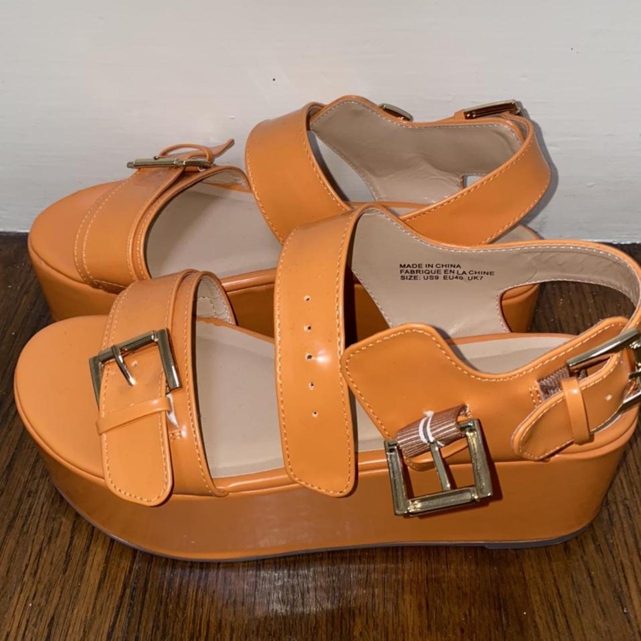 Womens Sandals Kenneth Cole Size 9.5 Orange Flat Thong Cute Summer Bright  Orange | eBay