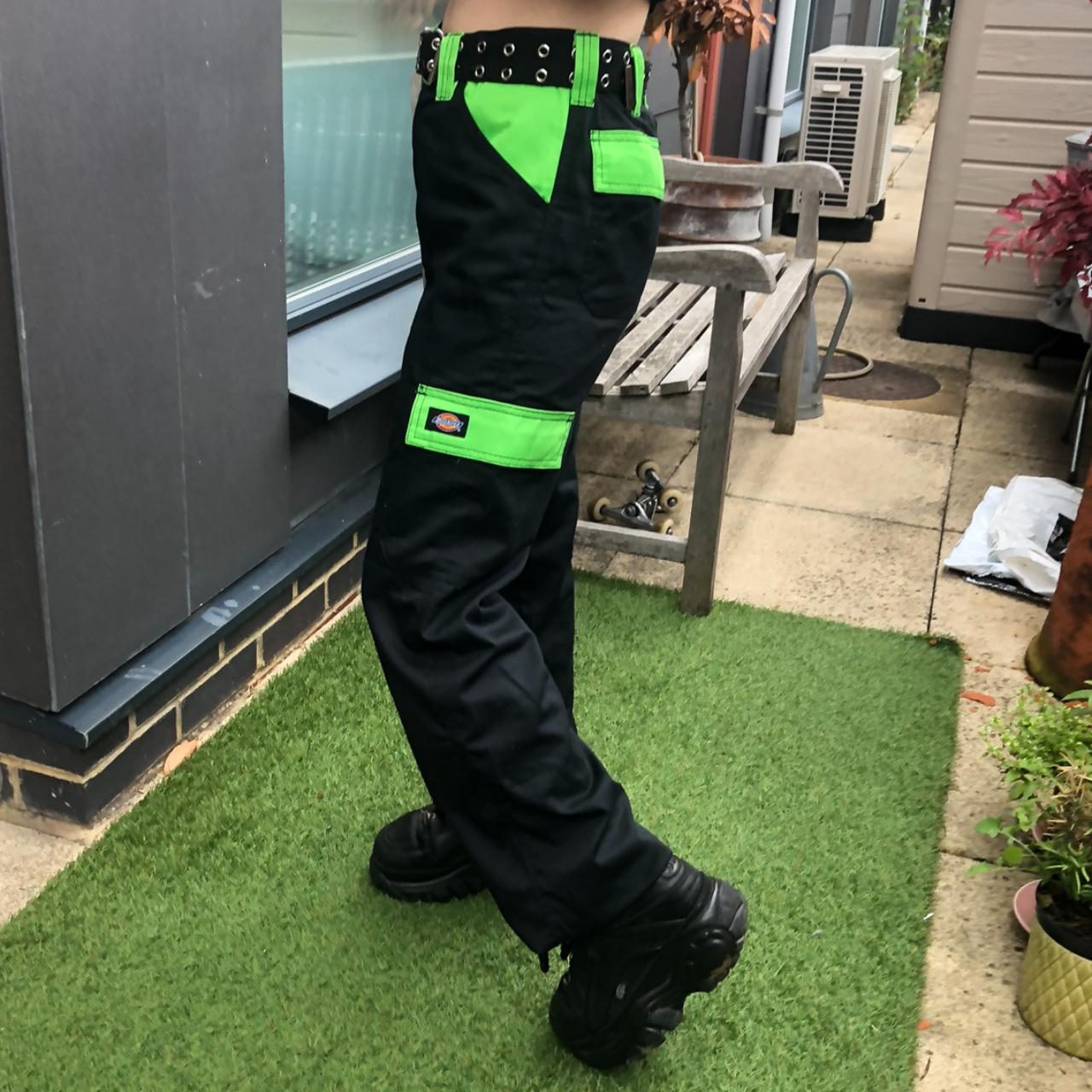 black and neon cargo pants