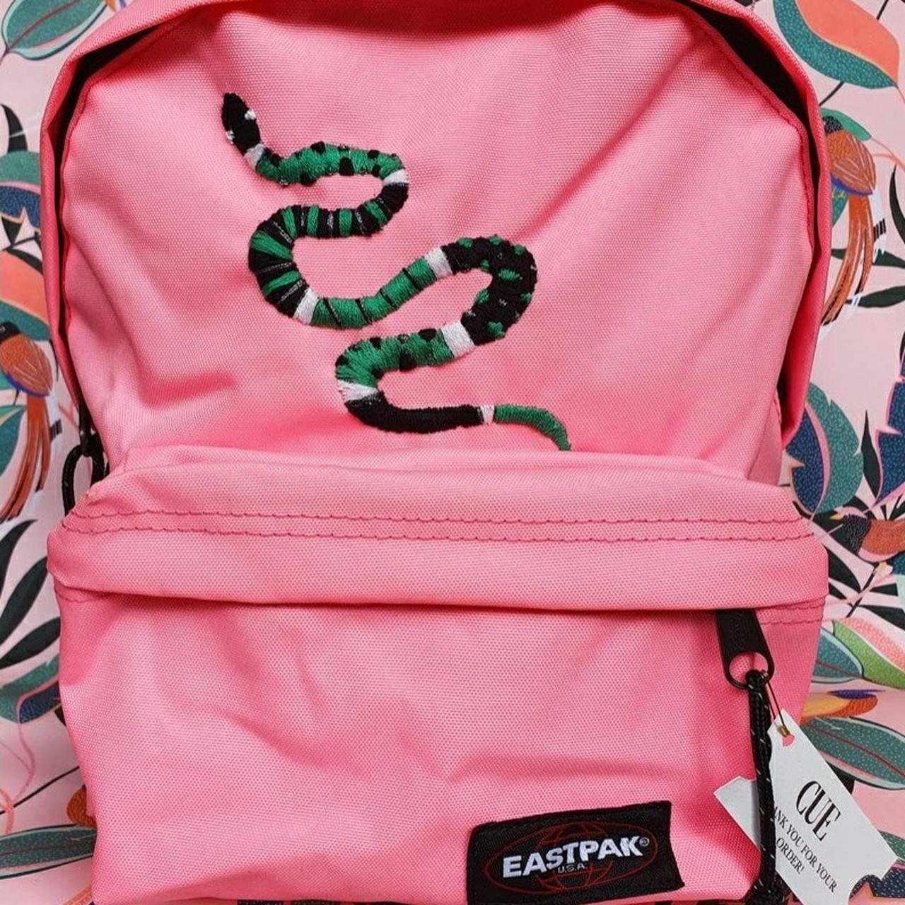 Hand embroidered backpack with Snake. Depop