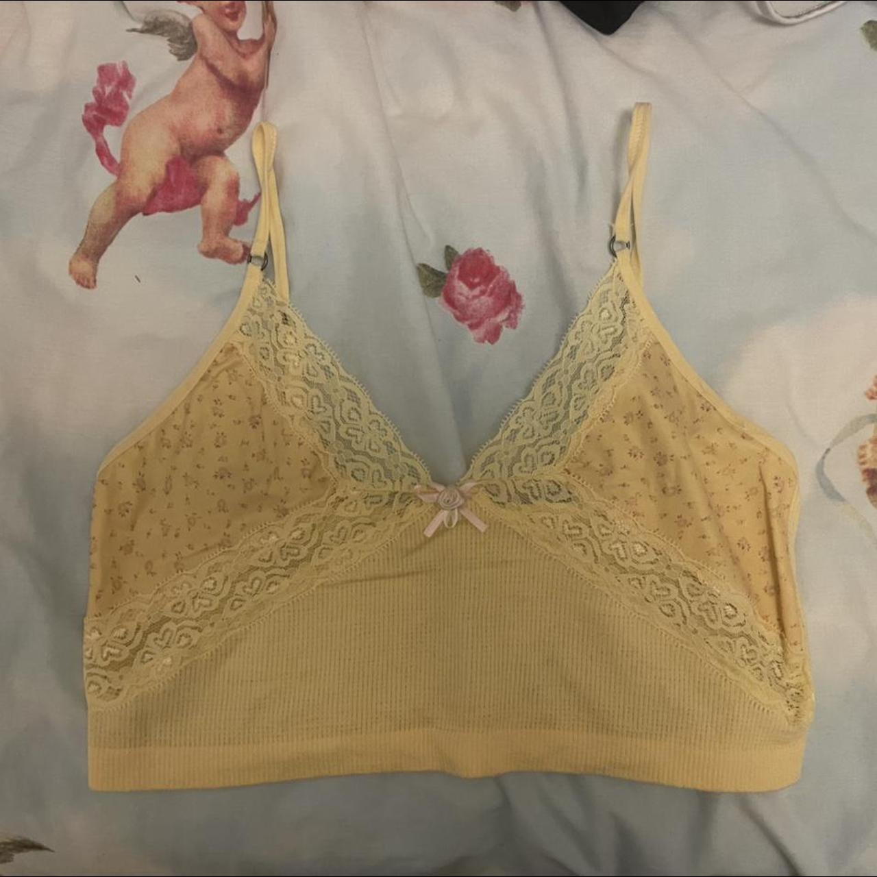Urban outfitters out from under yellow lace top... - Depop