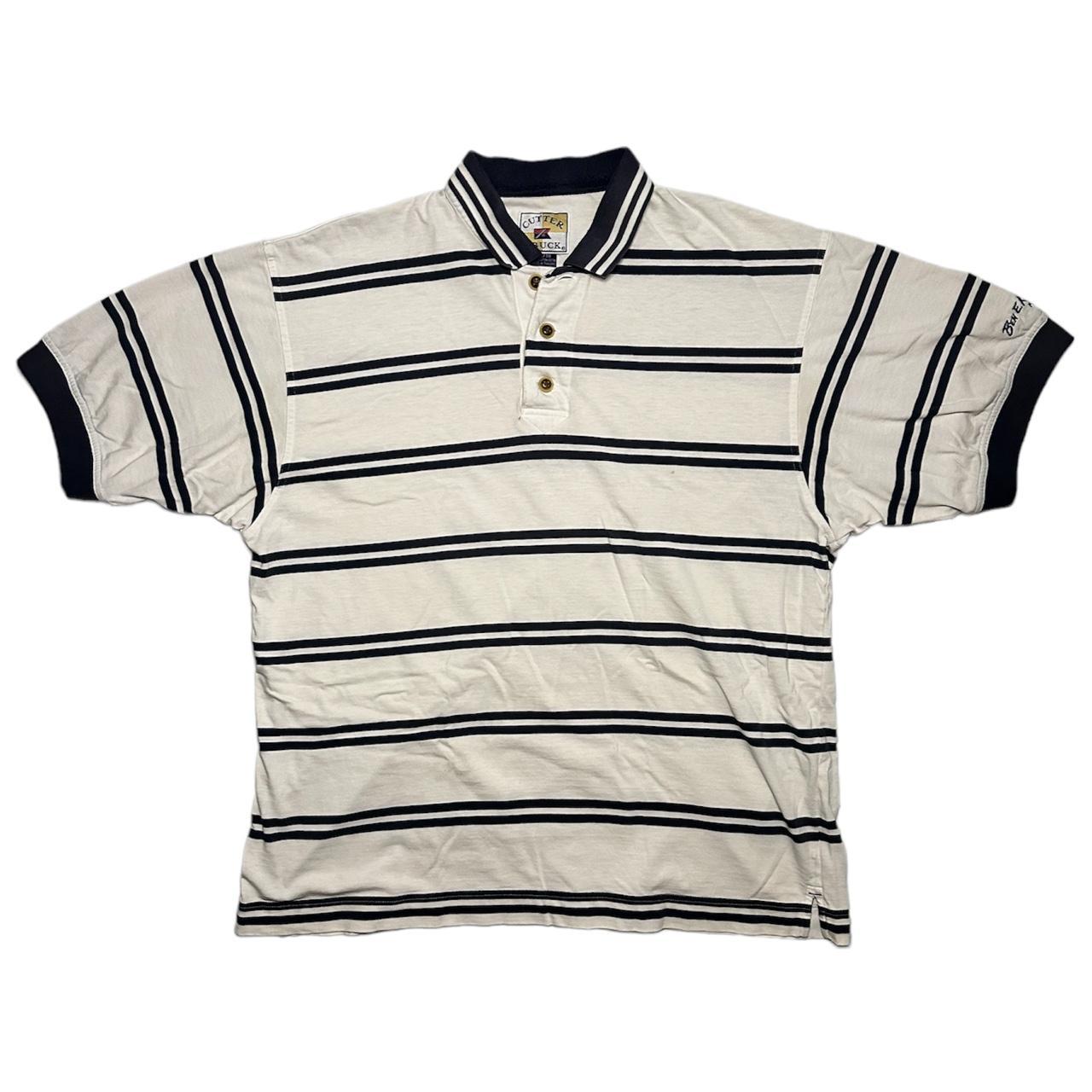 Cutter & Buck Men's Navy and White Polo-shirts