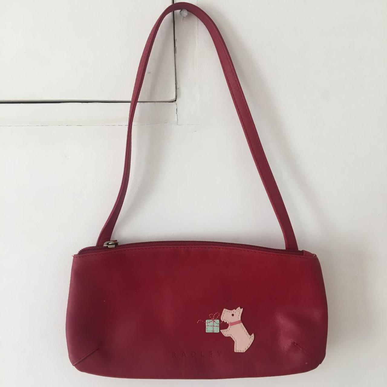 Beautiful Mini Radley Bag, red leather. Never used... - Depop