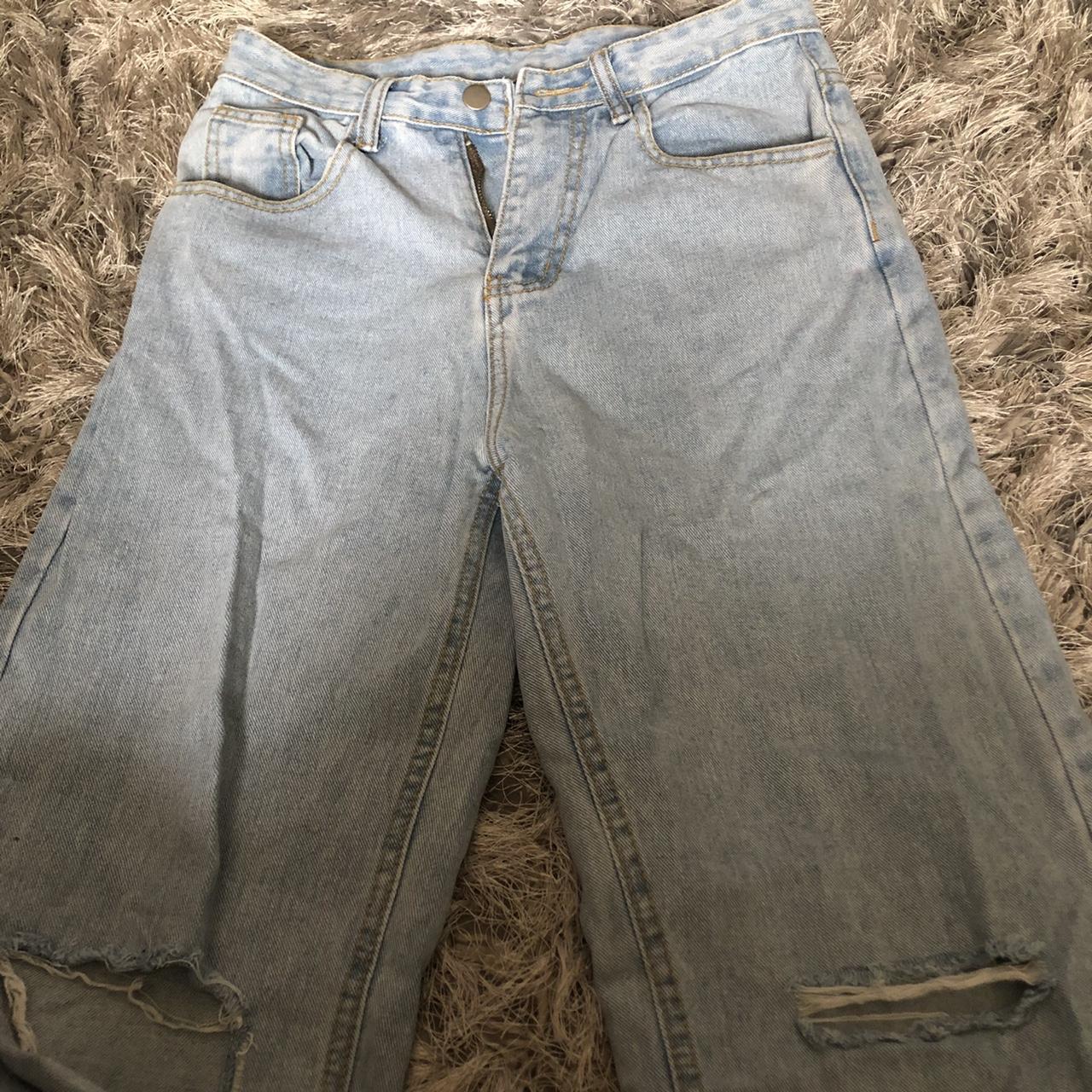 Women's Blue and Silver Jeans | Depop