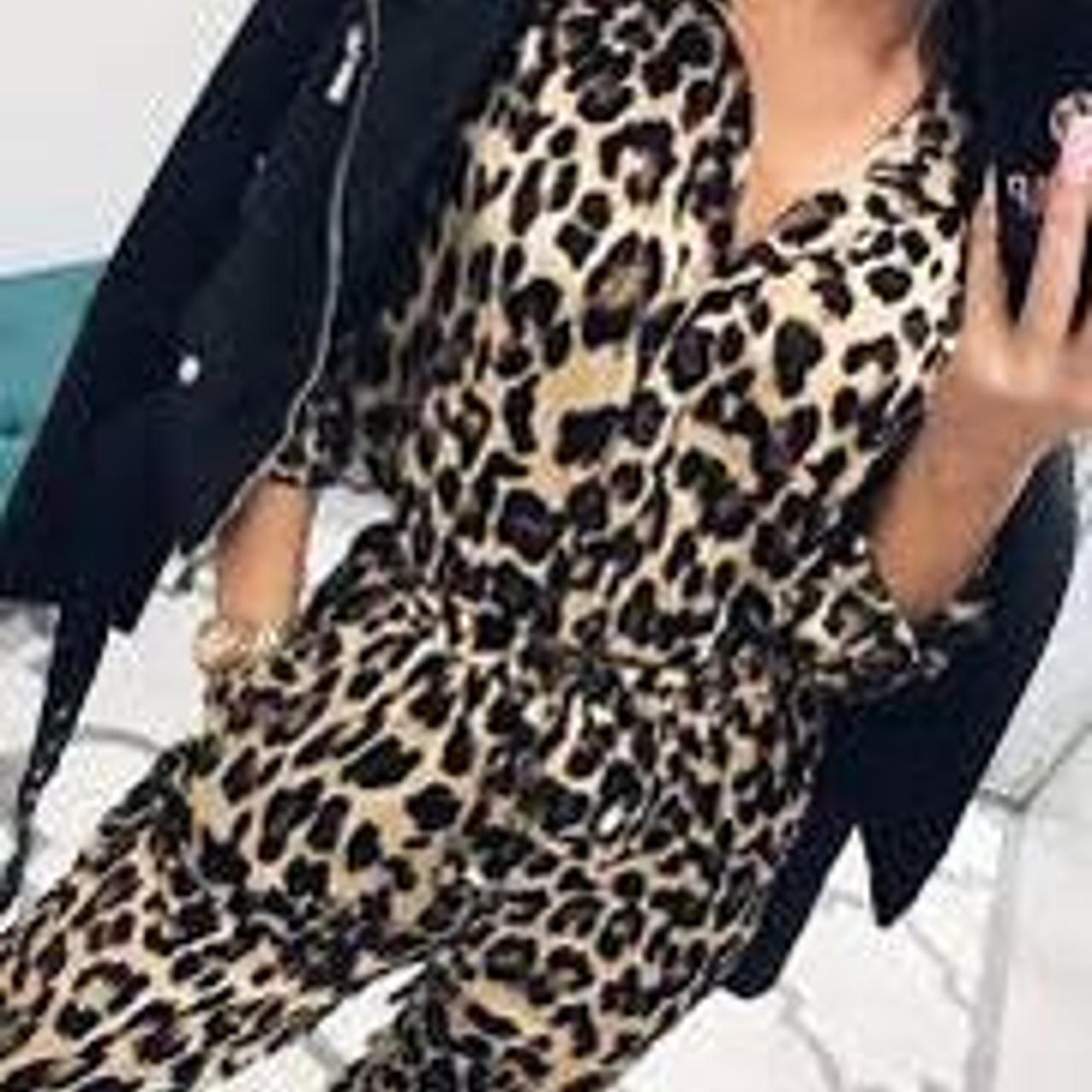 Misspap leopard store print jumpsuit