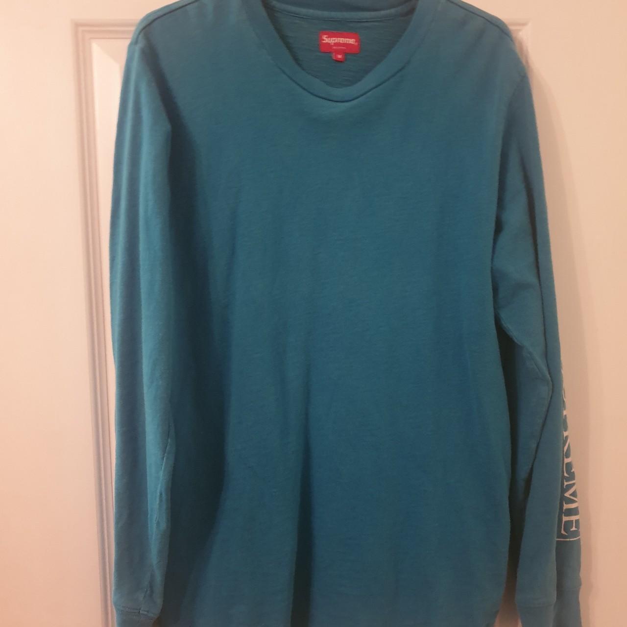 ✨bundle for free shipping✨ Blue supreme long sleeve - Depop