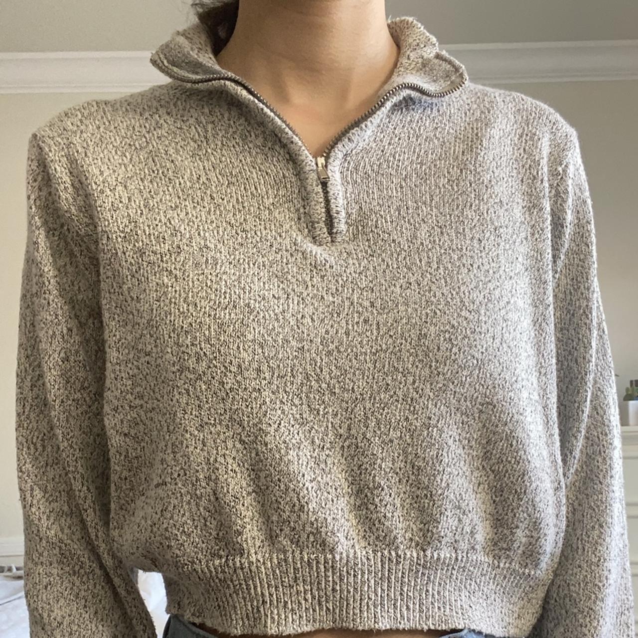 Brandy Melville, Tops, Brandy Melville Quarter Zip Grey Sweater