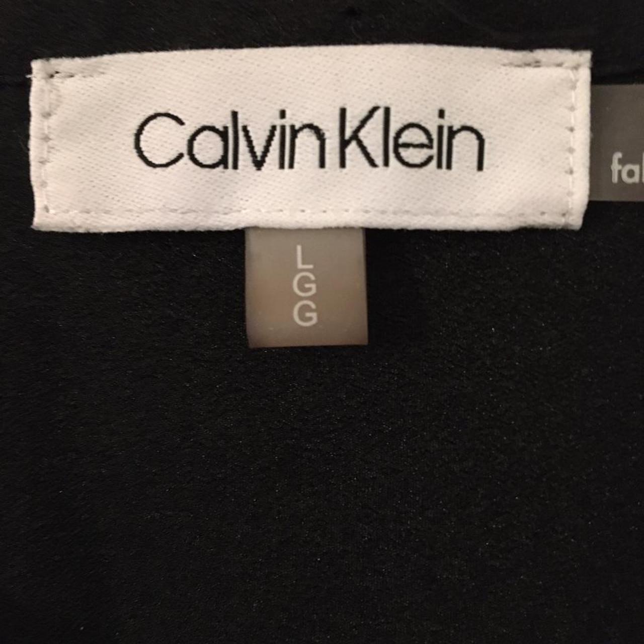 Calvin Klein Women's Black and Gold Blouse | Depop