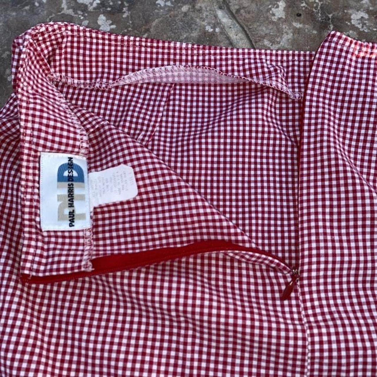 Red & White plaid Skirt. Size 2. Waist is 26in... - Depop