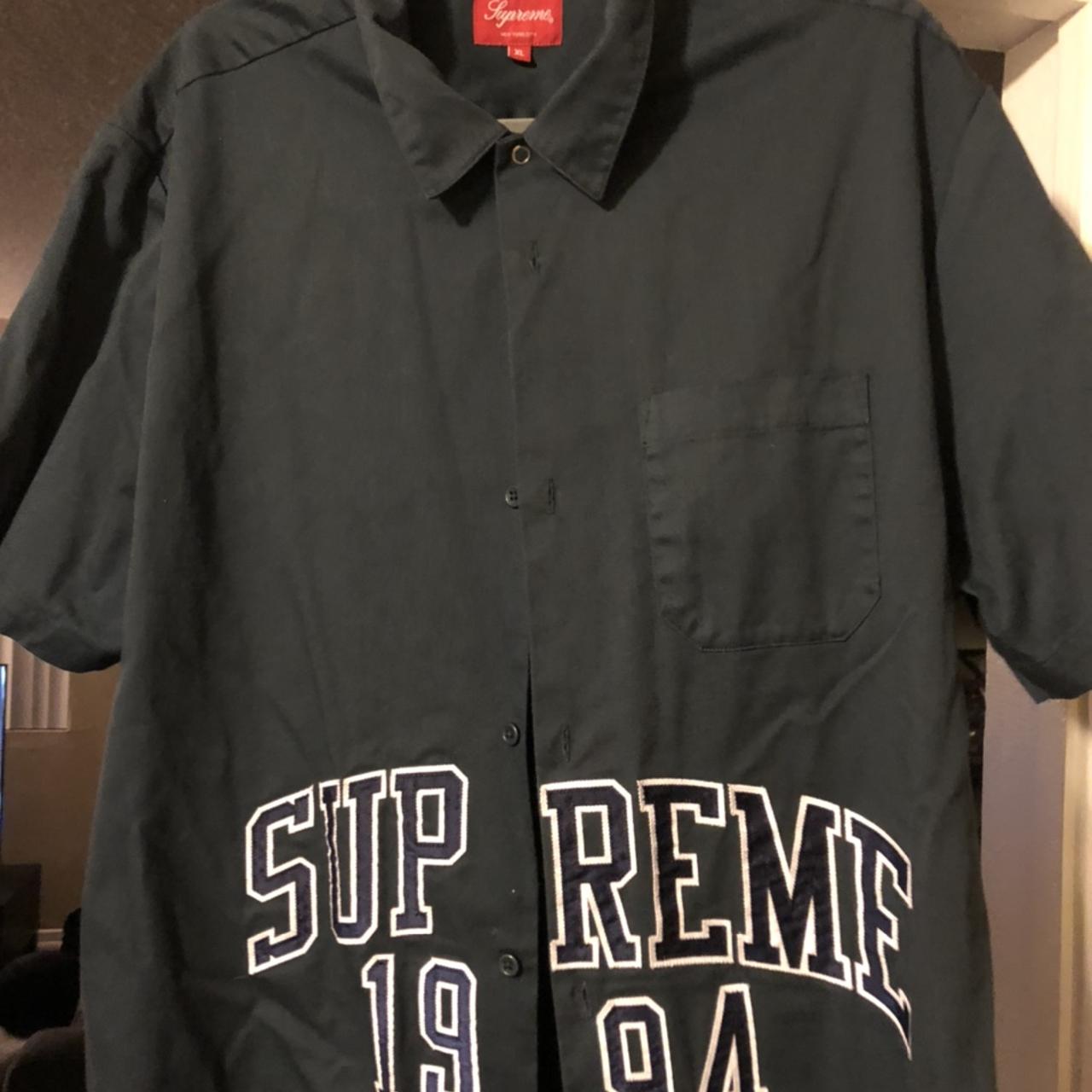 SUPREME ARC LOGO SHORT SLEEVE WORK SHIRT – BLACK SS20 –