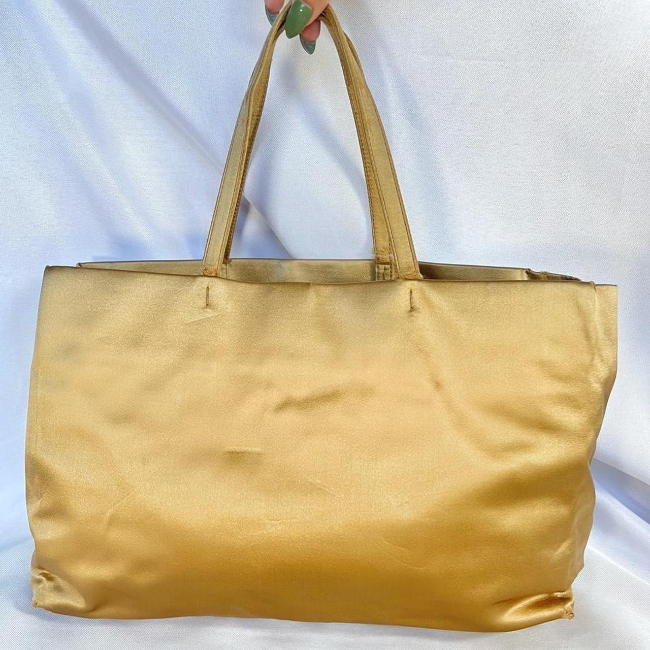 Prada Mustard Yellow Vitello Daino Leather Tote.Hand - Depop