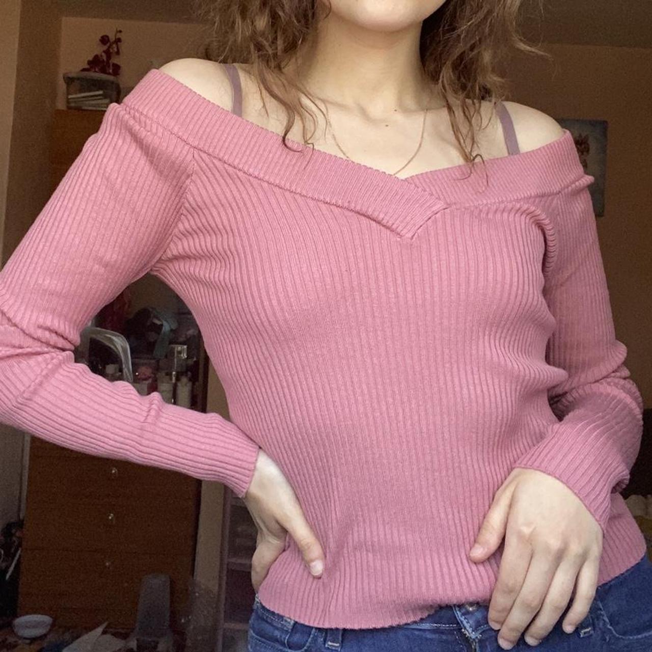 H&M Women's Pink Jumper Depop