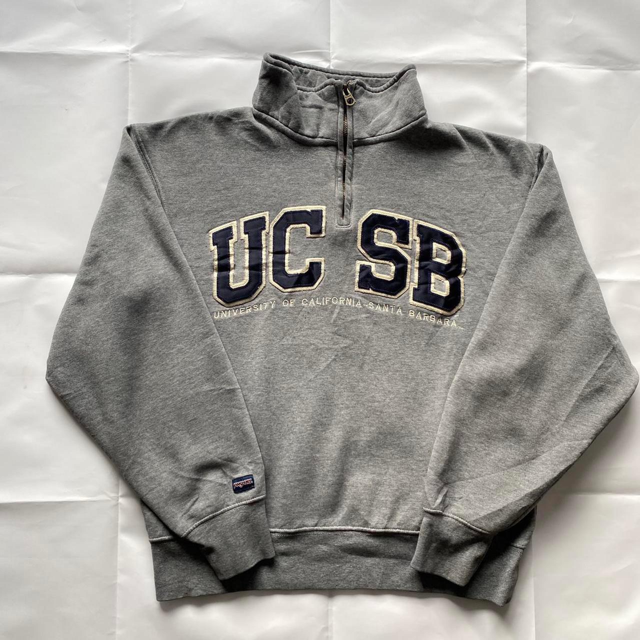 Grey college quarter zip sweatshirt Great... Depop