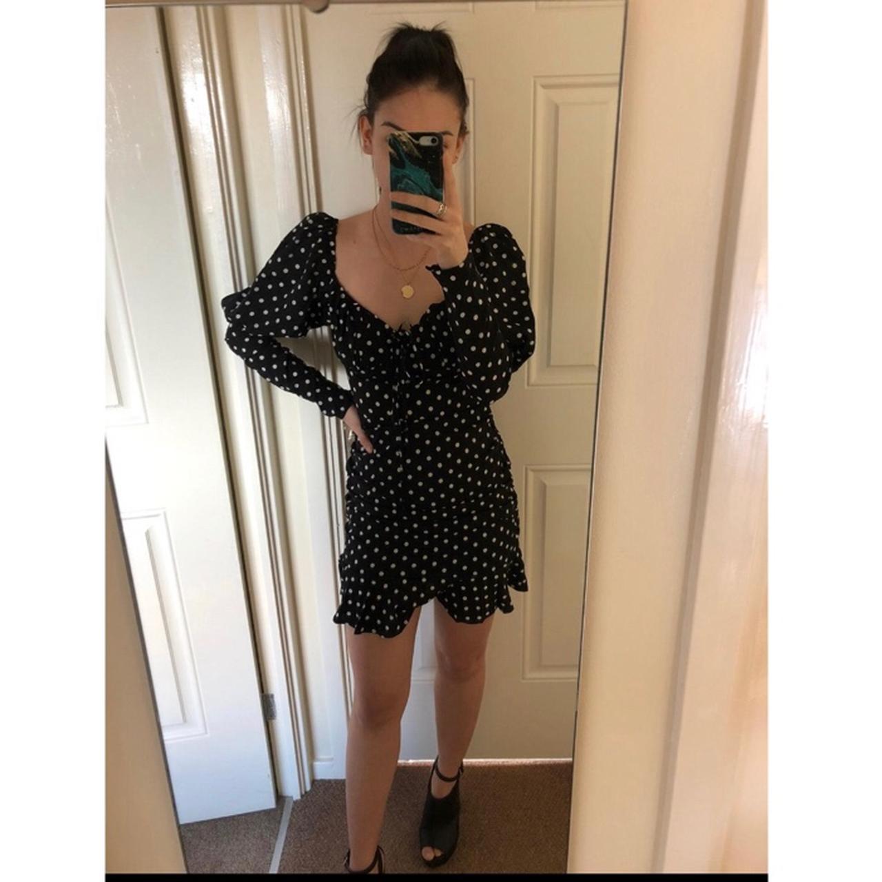 Pretty little thing puff sleeve polka dot dress. Depop