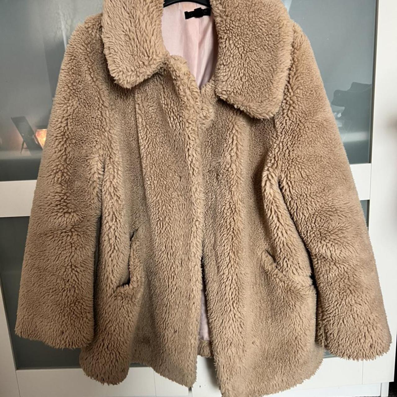 top shop teddy bear coat