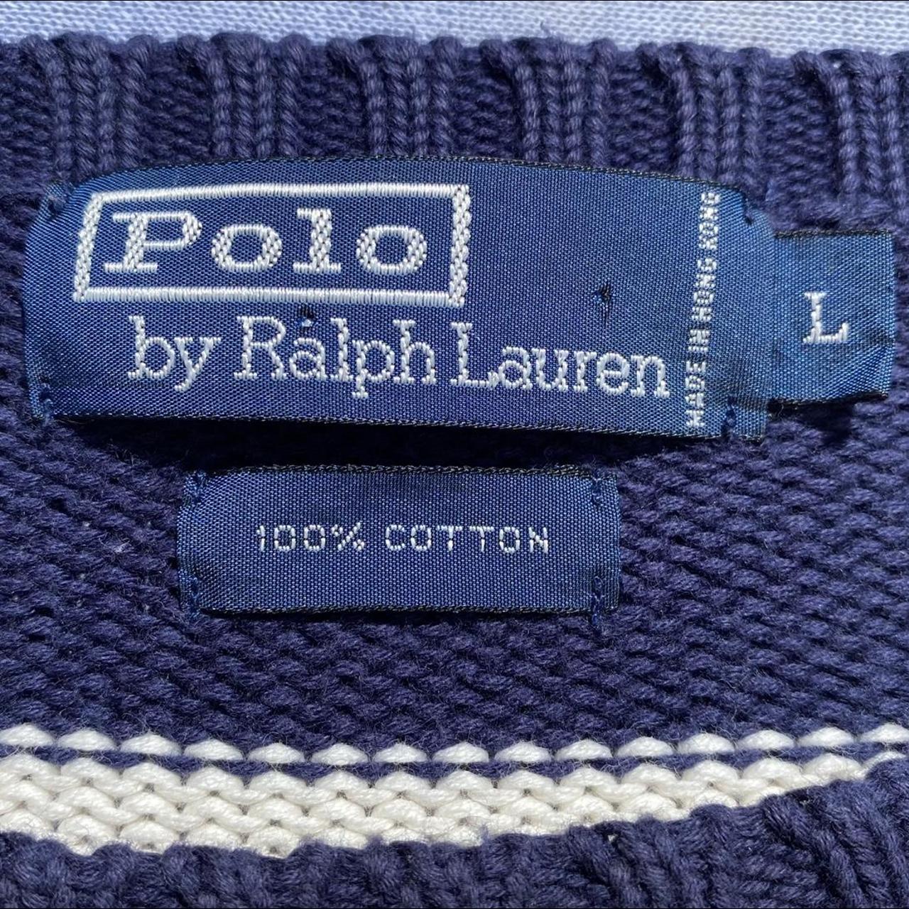 Vintage Striped Polo Ralph Lauren Knit Crewneck - Depop