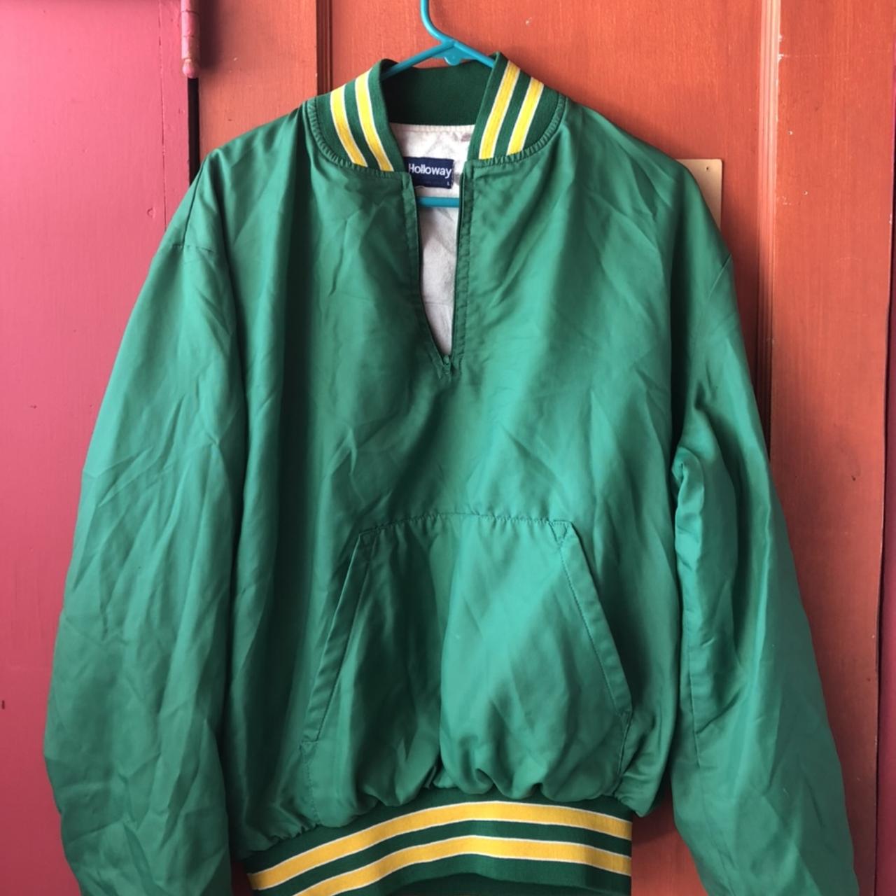 Large green Fremont baseball jacket. Polyester/... - Depop