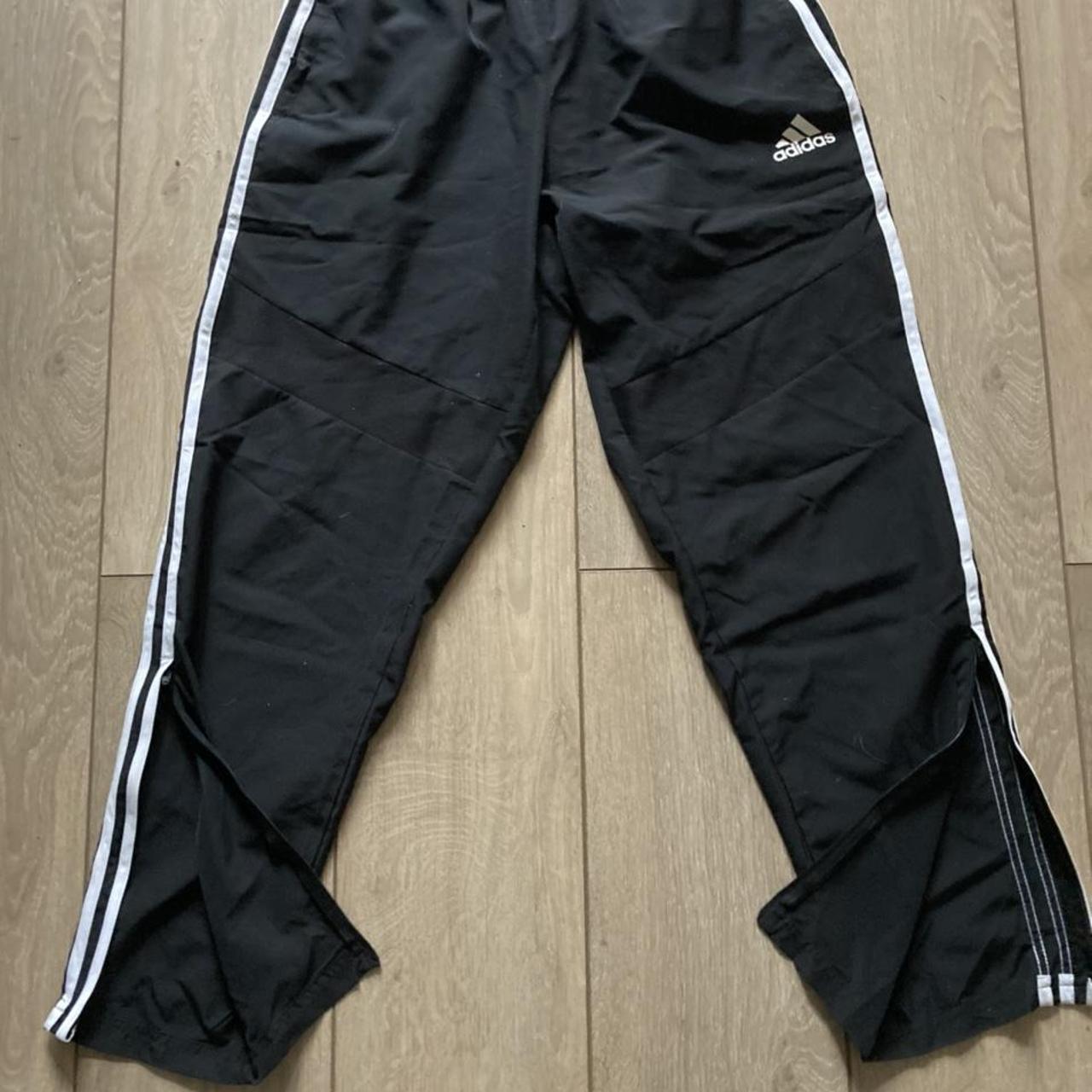 oversized mens adidas tracksuit bottoms. only worn... - Depop