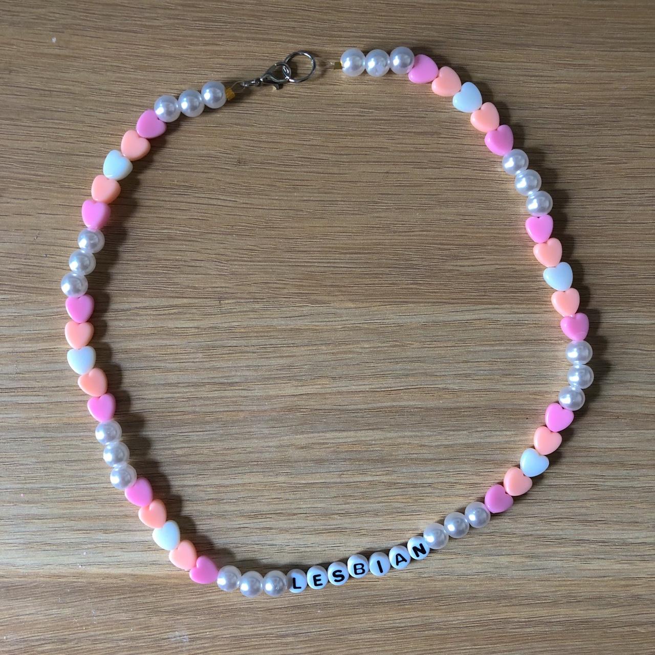 Pink and White Beaded Necklace