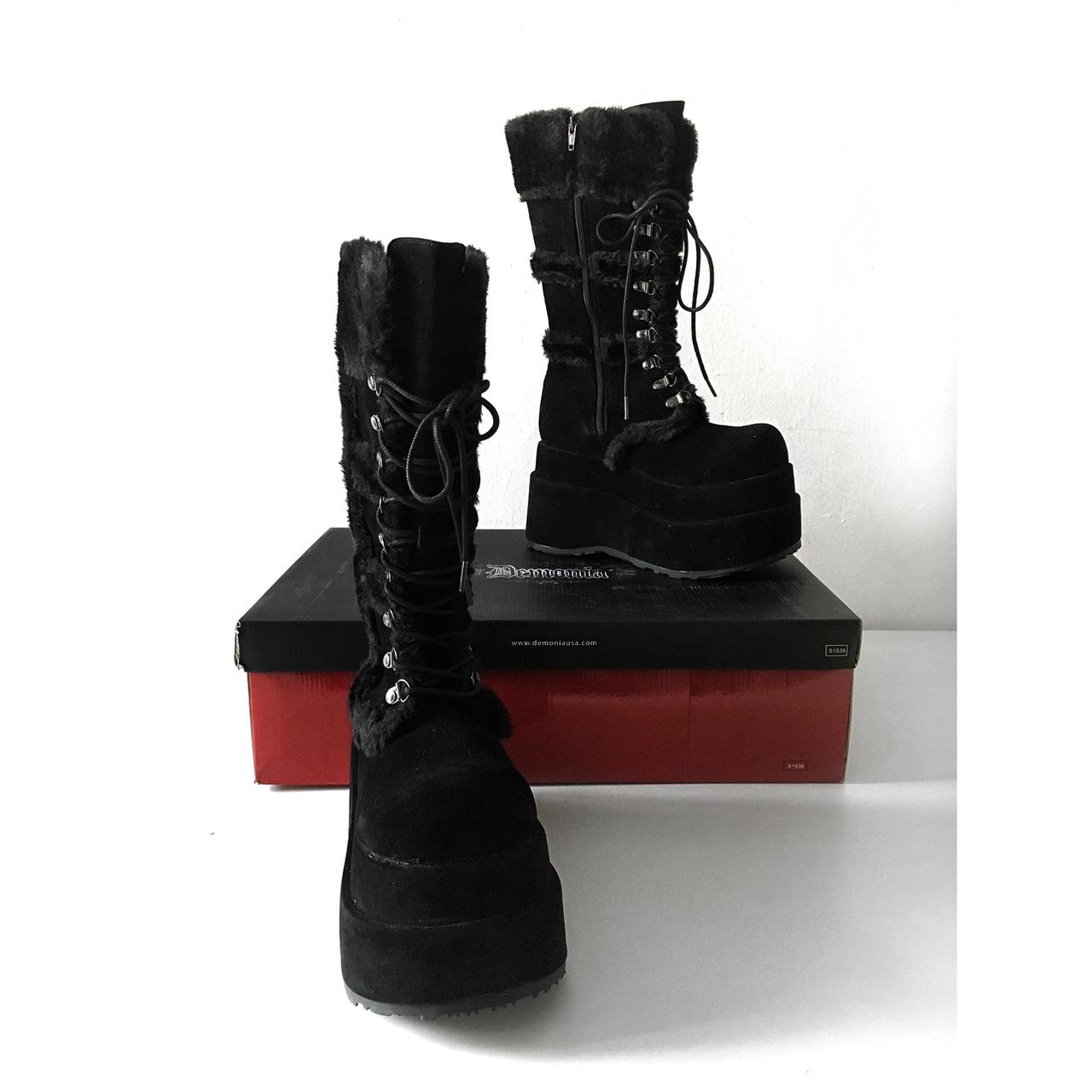 Demonia BEAR 202 black vegan suede UNISEX US men's | Depop