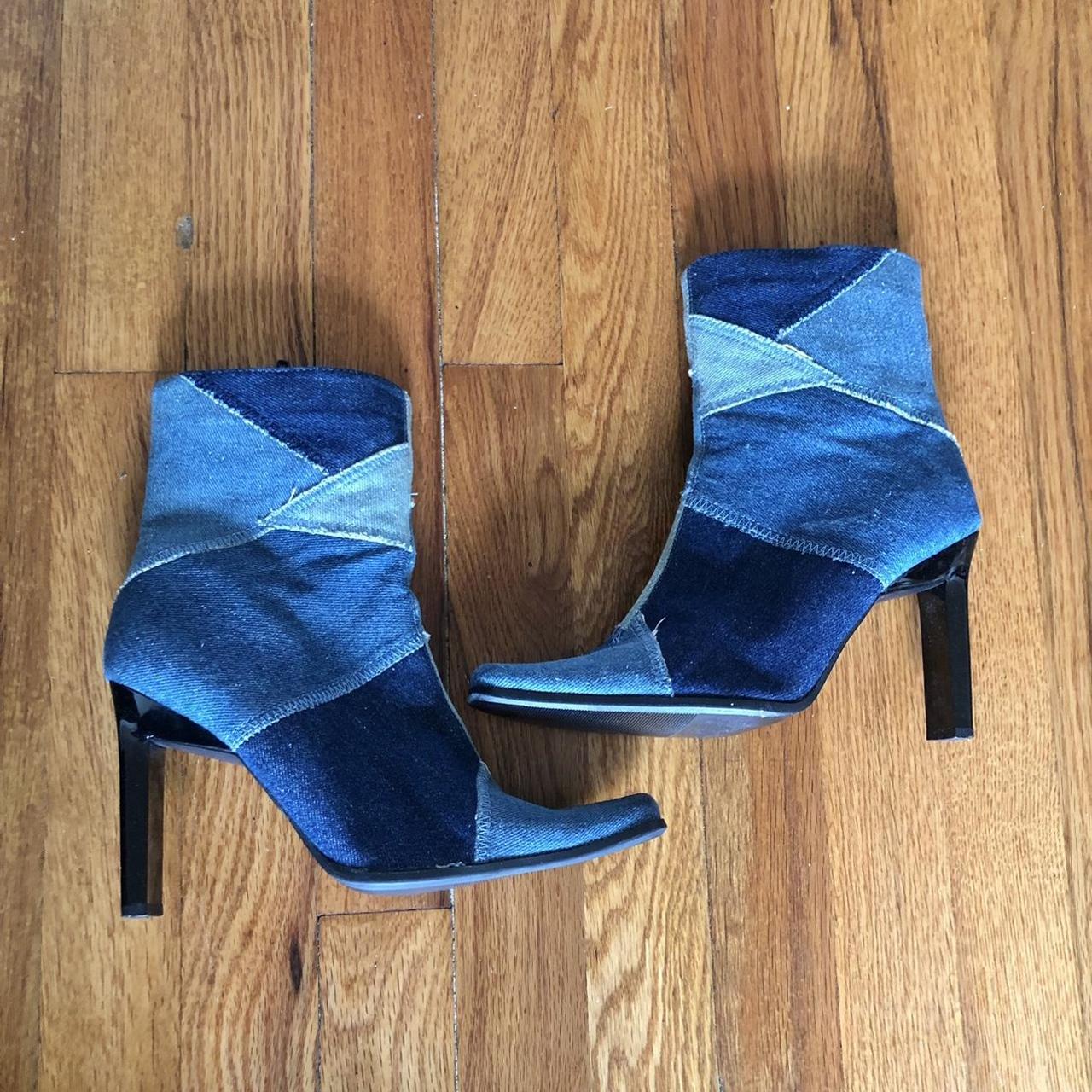 Denim hot sale patchwork boots