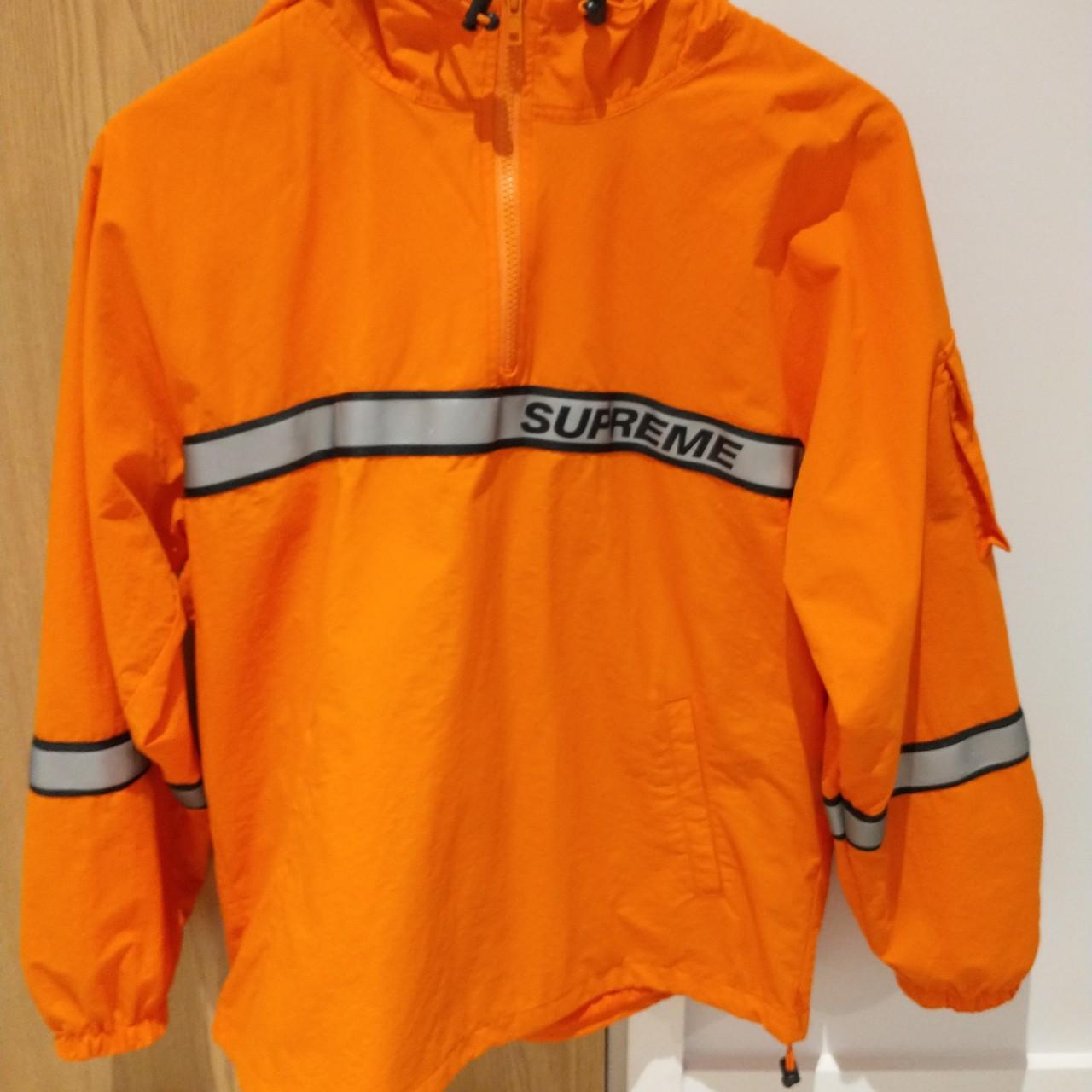 Supreme Reflective Taping Hooded Pullover Orange...