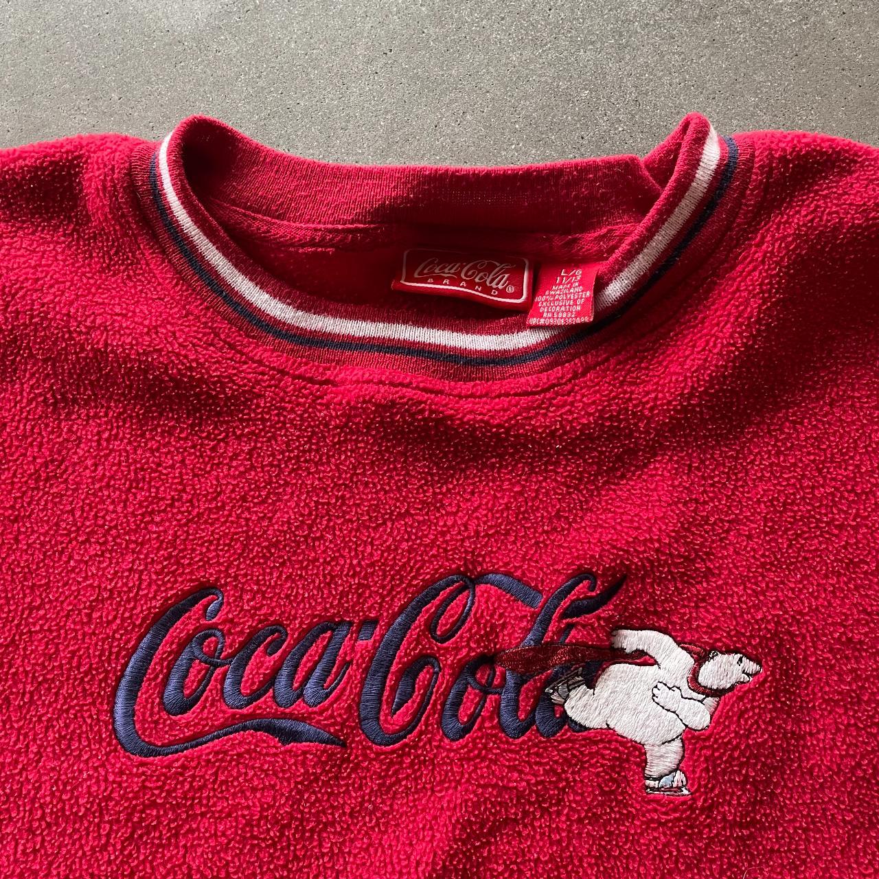 Vintage coca cola red sweatshirt. Very much so old - Depop