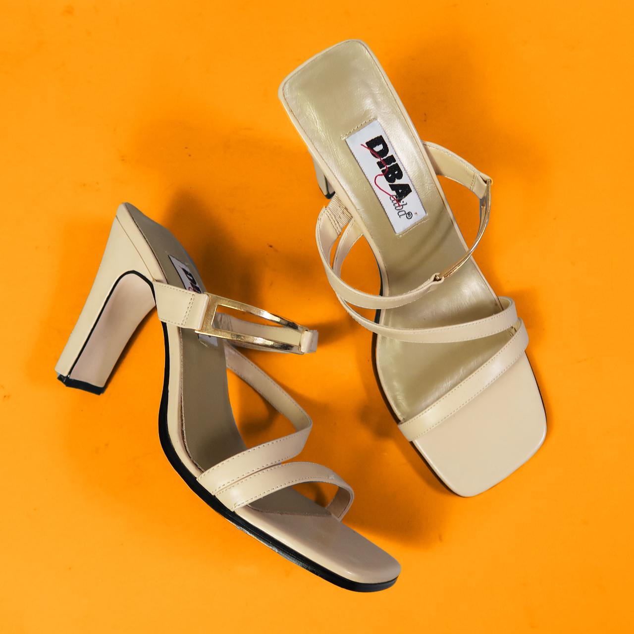 😌 Chic and sleek beige slip on sandals with gold... Depop