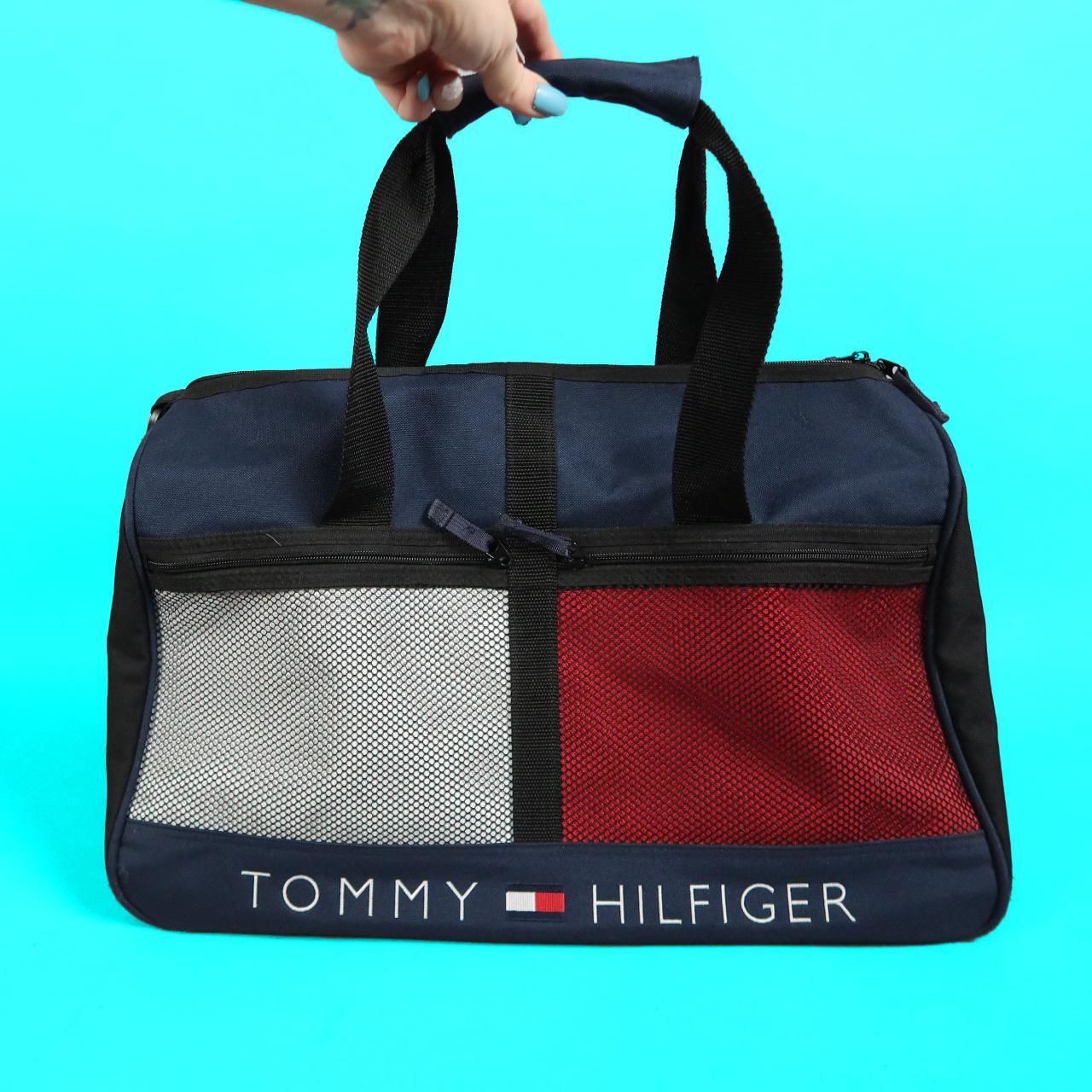 Tommy Hilfiger Men's Navy and Red Bag | Depop