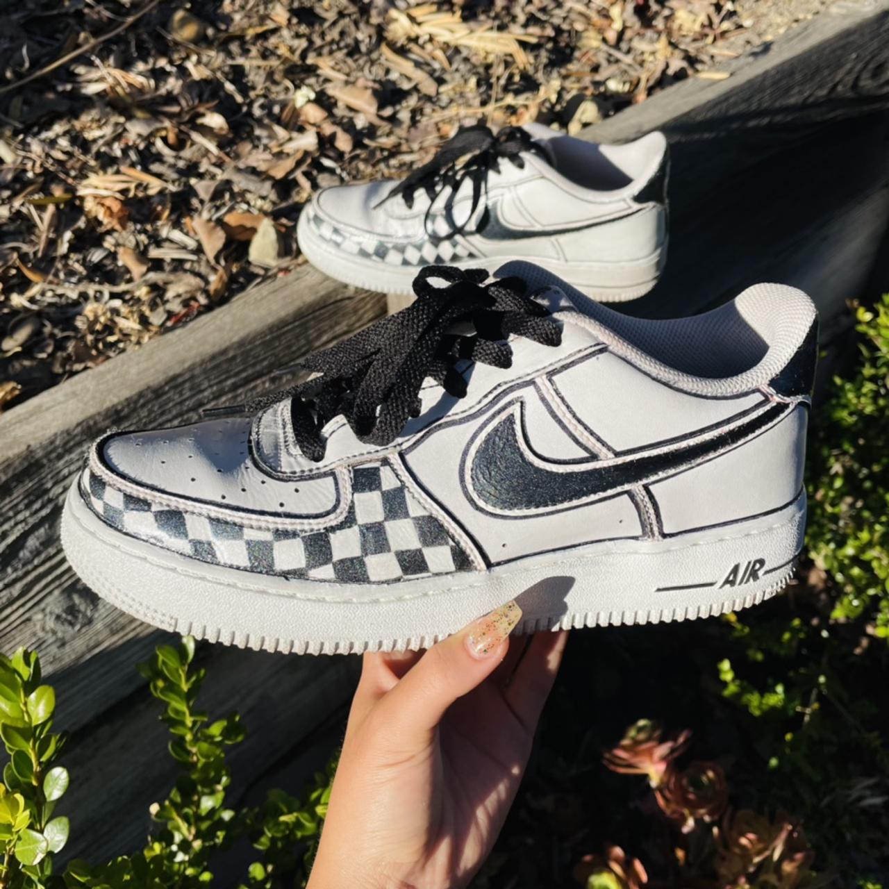 nike air force with black check