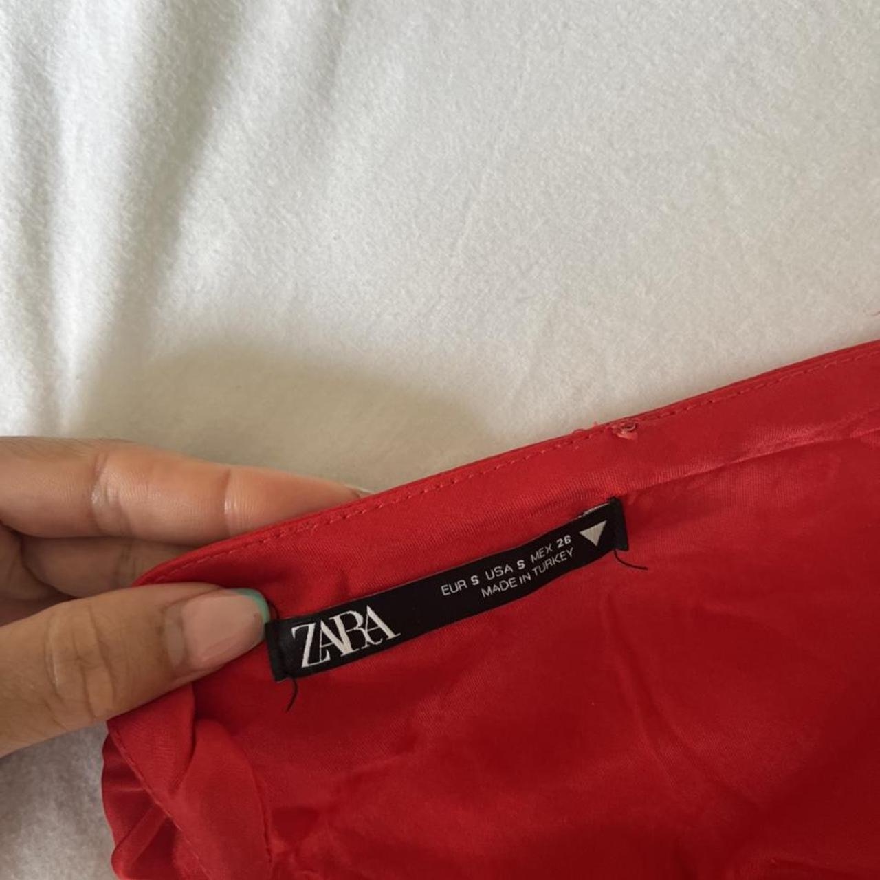 Zara Satin Red Crop Top No longer available on... Depop