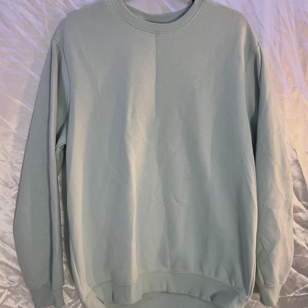 mint colored solid mens crew neck • from H&M size... - Depop