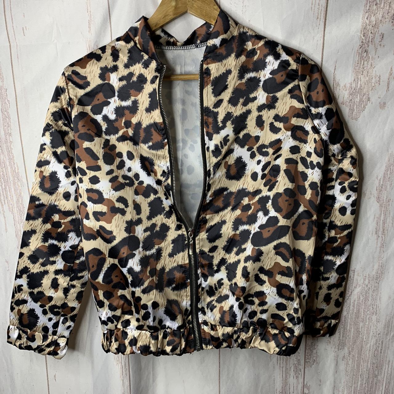 Leopard print fitted clearance jacket